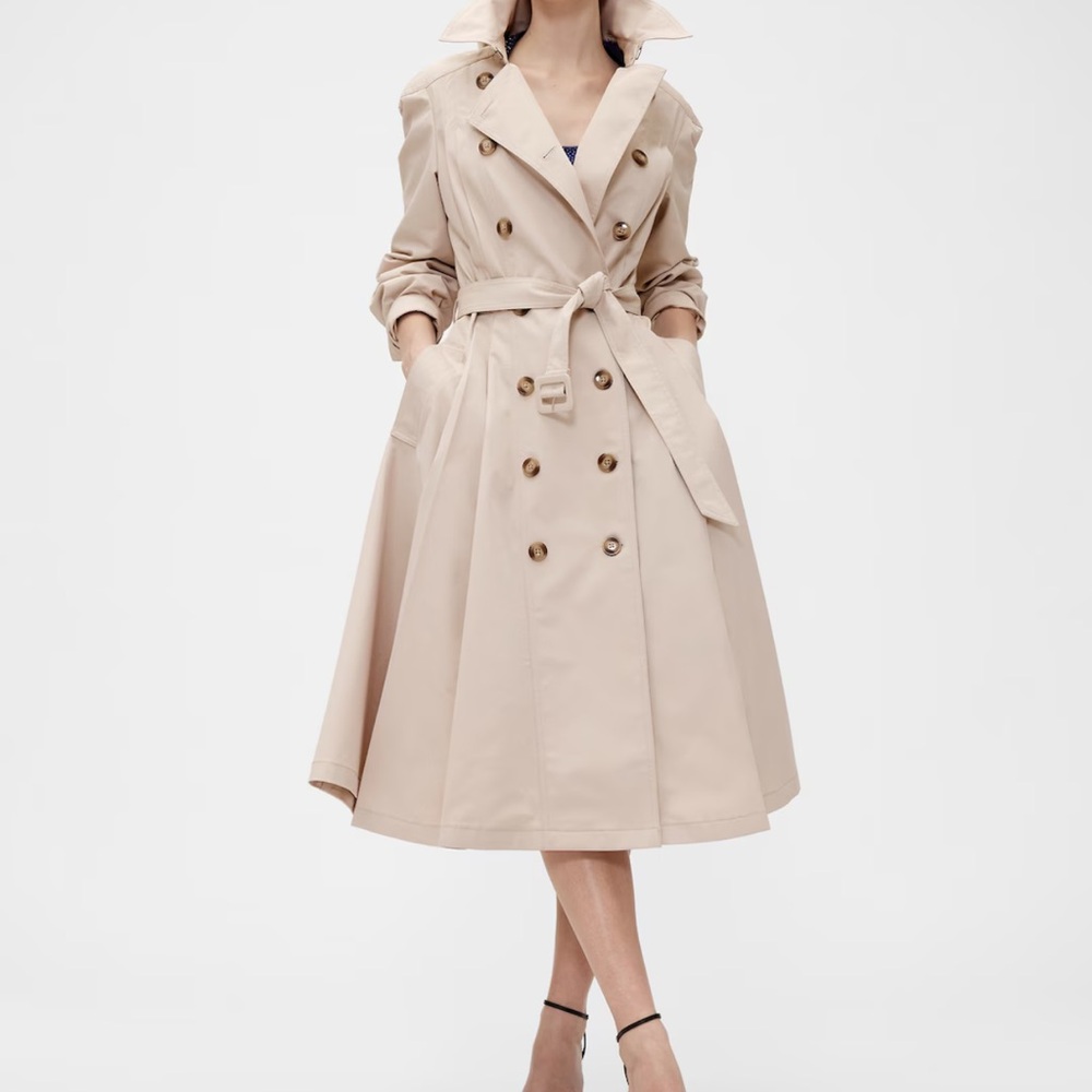 SOLD OUT!Chic Beige Double-Breasted Trench CoatGapStudio, designed by Zac Posen